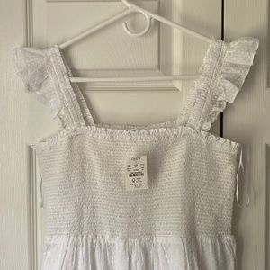 Jcrew factory midi white dot dress
